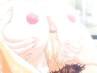 Busty hentai tittyfucked in the bathtub and facial cumshot