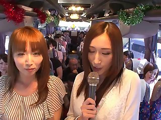 Japanese party bus orgy with girls fucking strangers