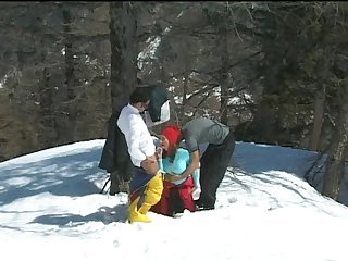 Judith Picks up Two Men outside in the Snow and Fucks Them Both